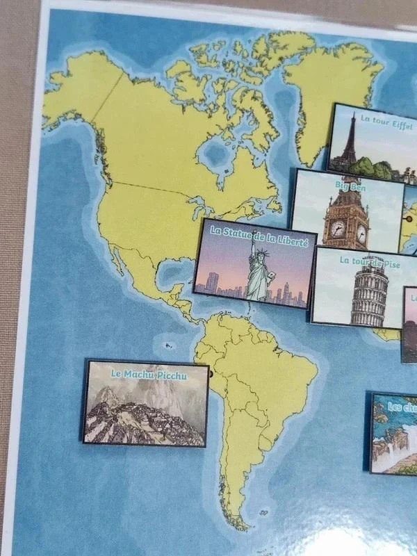 Wereldkaart en zijn monumenten met klittenband – photo 2